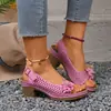 Comercio Exterior 2026 Otoño Nuevas Sandalias de Cuña con Suela Gruesa para Mujer Transfronterizas Tallas Grandes Boca de Pez Sandalias de Cuña con Tiras