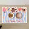 Jogo americano de animal de estimação fofo de desenho animado, absorvente e resistente ao desgaste, à prova de vazamentos, antiderrapante e à prova de respingos, ideal para gatos usarem como tapete de alimentação