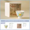 Taza Pequeña de Cerámica Blanca y de Colores Hecha en Fábrica, Taza de Maestro, Tetera Doméstica, Tetera Individual, Bol Alto de Cerámica con Tapa, Bol de Té