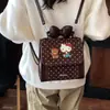 Mochila feminina fashion 2026, de ombro único e duplo, retrô, simples, inverno, estampa de bolinhas, novo estilo, transversal, desenho animado, bolsa de mão