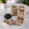 Portavasos Desprendible Pulpa Engrosada Universal Doble Taza Cuatro Tazas Tienda de Té de Leche Café Sundae Bebida Fría Portavasos Empaque Antisalpicaduras