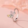 Anillo ajustable con apertura de animal con personalidad de conejo, mariposa, gato y rana retro europeo y americano de venta transfronteriza