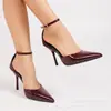 Moda Europea y Americana Tacones de Aguja Primavera y Otoño Nuevos Punta Fina Huecos Elegantes Sandalias de Tacón Alto para Mujer Zapatos Transfronterizos