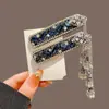 Pasador de Pelo con Borla de Campana de Diamante Azul para Mujer, Accesorio de Pelo Exquisito de Gama Alta, Pinza Lateral, Pasador de Pelo, Pinza BB Lateral de Estilo Antiguo