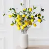 Árvore de Limão Simulada Popular Transfronteiriça 81cm Galho Único 6 Frutas Mudas de Limão Planta Verde em Vaso Decoração de Sala de Estar de Casa