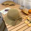 Sombrero de Paja de Nuevo Estilo 2022 para Mujer Verano Sombrilla Protector Solar Vacaciones en la Playa Junto al Mar Plegable Estilo Francés Sombrero de Pescador Tejido de Paja Estilo Japonés