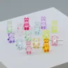 Accesorios para joyería DIY acrílico tridimensional transparente perforado agujero recto conejo oso cuentas sueltas materiales hechos a mano