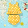 Novo Maiô Infantil Feminino Transfronteiriço 2027, Conjunto de Banho Duas Peças Sem Mangas para Bebês e Meninas Pequenas