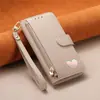 Adecuado para Apple 18 Love Cartera con Cremallera Funda Protectora Funda para Teléfono Móvil Iphone18Pro Funda de Cuero Samsung S26 Anti-Caída