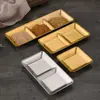 Molheira de Aço Inoxidável 304 Estilo Coreano para Churrasco, Molheira para Molho, Molheira para Condimento de Panela Quente, Pratinho com Dois ou Três Compartimentos