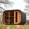 Al por mayor Exterior Madera Maciza Cúbica Sala de Sauna de Vapor Salud Relajación Cabina Pequeña Calefacción Infrarroja Sala de Sauna