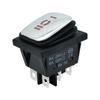 Interruptor de barco TUV certificado de 6 pinos e 3 velocidades KCD4 interruptor à prova d'água de alta corrente painel de aço inoxidável luz LED vermelha