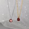 Nalan S925 prata esterlina fresco e doce ins estilo retro design requintado sentido vermelho diamante amor colar Y01385