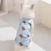 Roupas para gatos para primavera e verão, estilo fino, estampa total de bolinhas, estampa de urso, color blocking, conjunto de quatro patas que cobre a barriga para Bichon Frisé e cães pequenos