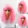 Las pelucas Xuchang vienen en estilos multicolor mezclado, cabello largo y rizado, pelucas de longitud media para mujer, cabello violeta