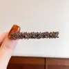 Grampo de Cabelo com Strass Bico de Pato Clip-in Simples para Mulheres Grampo de Cabelo Coreano Franja Presilha Lateral Presilha Reta Acessório de Cabeça Novo Estilo