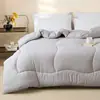 Colcha de Algodão Outono e Inverno Aconchegante Quente Dormitório Quarto Confortável Amigável à Pele Cor Sólida Núcleo de Colcha de Inverno Roupa de Cama