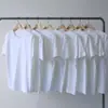 Camiseta de Algodão Pesado 230g Manga Curta Cor Lisa Opaca Masculina Solta Gola Redonda Camiseta Básica Feminina Ins