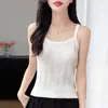 Top regata pequeno de lã fina 6% para mulheres, peça íntima 26 Novo estilo Primavera/Outono sem mangas malha base