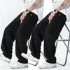 Pantalones de Malla de Seda de Hielo Estilo Americano para Hombre, Pantalones Deportivos Finos Transpirables de Secado Rápido para Verano, Pantalones Largos Casuales Rectos Sueltos de Moda