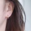 Dormir sem tirar o pequeno pino de orelha feminino de prata 925 ins moda simples anel pequeno brincos geométricos brincos de estudante tendência