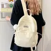 Mochila casual ins nueva y simple para mujer, color sólido, bolsa escolar estilo universitario japonés, mochila de viaje de aspecto elegante para niñas