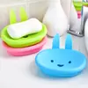 Caja de Jabón Creativa de Moda Dibujos Animados Conejo Conejo Sonriente Doble Capa Plato de Jabón Baño Plástico Drenaje Plato de Jabón