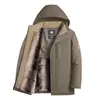 Chaqueta de Algodón Gruesa con Forro de Felpa para Hombre 2026 Invierno, Cálida con Capucha Desmontable, Abrigo de Algodón Casual de Negocios para Padres de Mediana Edad, En Stock