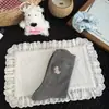 Calcetines Bordados de Cachorro Estilo Nuevo para Mujer, Calcetines de Media Caña, Calcetines de Algodón Modernos, Calcetines Largos Lindos de Dibujos Animados con Lazo para Niñas, Adecuados para Primavera y Otoño