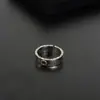 Estilo Europeo y Americano Plata Tailandesa Floral Textura Vintage Artístico Resistente Símbolo de Letra Diseño Floral Desgastado Anillo Abierto de Plata
