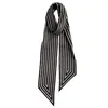 Elegante Bufanda de Seda Rayada de Alta Gama para Mujer, Adecuada para Primavera, Otoño y Verano, Versátil Estilo Nuevo para Combinar con Camisas, Bufanda Decorativa Profesional para el Cuello