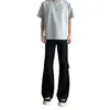 Pantalones de traje de pierna ligeramente acampanada, de corte simple y curvo, estilo Hong Kong, para hombre, otoño, color liso, con temperamento, sin planchado, tacto de alta gama, largos