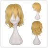 Peluca de Cosplay Anime Europea y Americana Transfronteriza Universal Colorida Harajuku Invertida Cabello Corto para Hombre Estilo Invertido