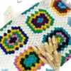 Tecido de Lã com Agulha de Tricô Multicolorido Padrão Tricotado Roupa de Tricô Outono e Inverno Casaco Boneca Feita à Mão Tecido de Pelúcia Espessado