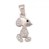 N31 Accesorios DIY mitad plata 925 microincrustación mini circonita de color caniche búho ardilla