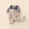 Set de Portabebés Otoño e Invierno 2024 Overol Forrado de Felpa para Niños Pequeños Conjunto de Dos Piezas Sudadera para Niños y Niñas Atuendo de Año Nuevo