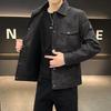 Dropshipping 2025 Otoño e Invierno Tendencia Nueva Chaqueta de Cuero PU con Solapas Versátil para Hombre Chaqueta Chaqueta