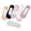 Calcetines de Barco de Seda de Hielo de Corte Arbitrario para Mujer Verano Finos Silicona Antideslizante Calcetines Invisibles Sin Costuras Fondo de Algodón Boca Baja Calcetines Cortos para Mujer