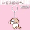 Novo chaveiro de gatinho emoji de salário mensal estilo ins fofo para estudantes, pingente de mochila de acrílico de desenho animado macio e adorável