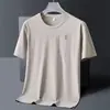 Camiseta Casual Transpirable de Manga Corta para Hombre, Cuello Redondo, Estilo Nuevo de Verano 2026, Gris Claro