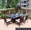 Rattan mesa de jantar e cadeira combinação ao ar livre mesa e cadeira pátio jardim mesa e cadeira de negociação piscina praia lazer mesa de jantar e cadeira