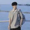 Camiseta de Verão Masculina 300 Jin 8XL Plus Size, Camisa Polo Masculina Color Block de Manga Curta, Corte Amplo, Estilo Hong Kong, Versátil