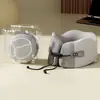 Travesseiro de pescoço em forma de U para viagem, portátil, design simples, espuma de memória com retorno lento, adequado para aviões e trens de alta velocidade, fornece suporte e proteção confortáveis para o pescoço durante o outono