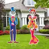 Bestseller transfronterizo: Letrero de estaca para jardín del Día de Muertos, calavera para exteriores con luz LED, letrero decorativo de estaca para suelo del Día de Muertos