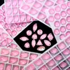 Pedrería de Vidrio Cosida a Mano, Pedrería Plana de Doble Agujero Color Rosa Neón Claro, Gotas de Agua Satélite Accesorios de Decoración DIY para Ropa