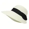 Sombrero de Paja Primavera Verano Nuevo Casual para Jugar Sombrero de Playa Tejido Estilo Coreano para Mujer Sombrero de Sol Sombrero de Sol para Exteriores Protección Solar