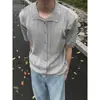 Cardigan Polo de Punto Manga Corta Corte Hombre Verano Seda de Hielo Transpirable Moda de Negocios Británica Exportación Venta al por Mayor Transfronteriza