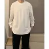 Sudadera Blanca de Gama Alta para Hombre, Estilo Primavera y Otoño, Camiseta de Manga Larga de Diseñador, Marca de Moda, Top Base Holgado