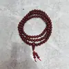 Pulsera de Cuentas de Vidrio Estilo Étnico de 108 Piezas, Unisex, Joyería con Forma de Gota Naranja-Rojo de 8mm