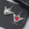 Pendientes de aleación con borlas, estilo gótico de personalidad oscura retro, alas de amor, calavera con flecha atravesando el corazón, transfronterizos